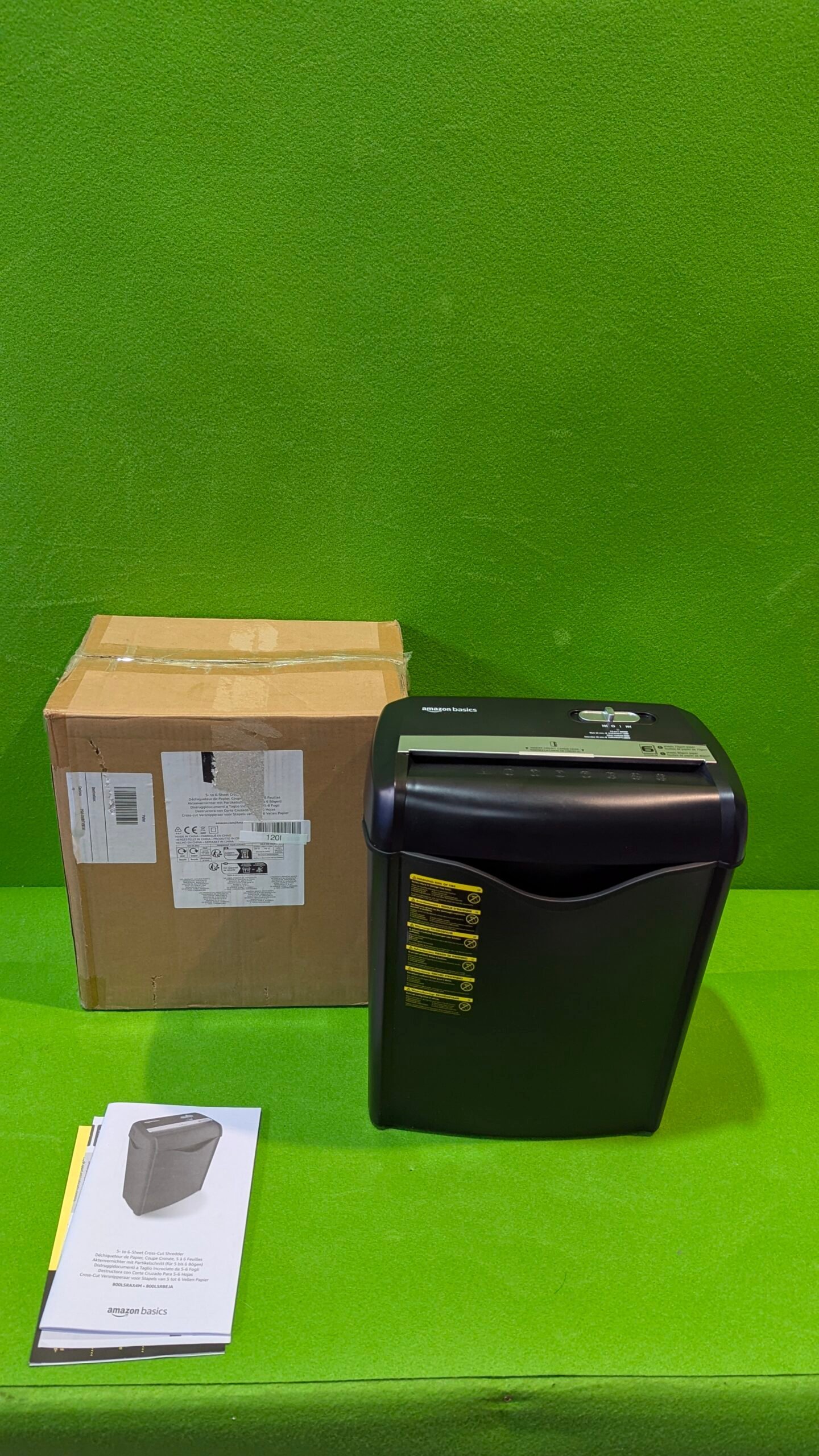 Amazon Basics Destructora de papel y tarjetas con Defecto - Oportunexa