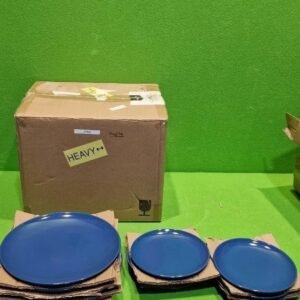 Amazon Basics - Vajilla de gres, color Azul marino, 11 piezas - Oportunexa
