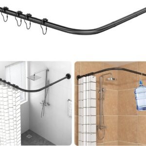 Barra de Cortina de Ducha Ajustable en Forma de L 70-100×110-170cm - Oportunexa