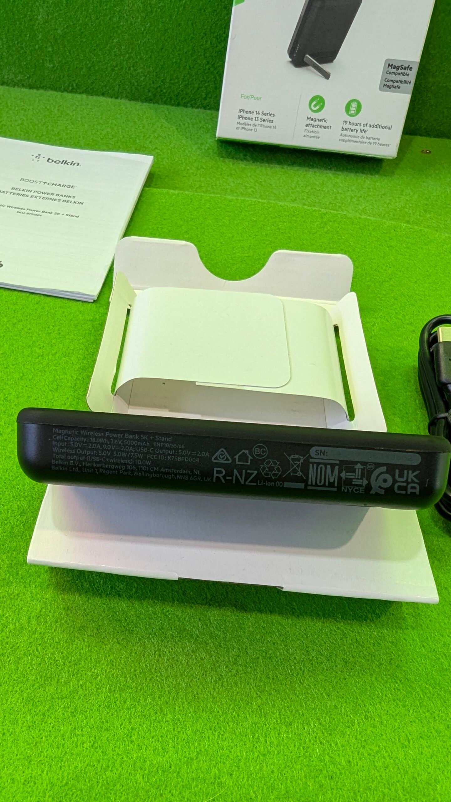 Belkin Cargador portátil banco de energía inalámbrico de 5000 mAh, cargador MagSafe de 7.5 W - Oportunexa