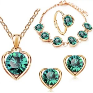 Conjunto de Bisutería Jewelry compuesto por: Collar, Pendientes, Pulsera y Anillo - Oportunexa