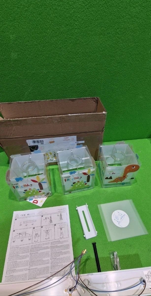 Dalber Lámpara infantil Plafón de techo 3 Luces Dinos Dinosaurios Multicolor - Oportunexa