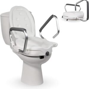 Elevador WC para Adultos, 17cm con reposabrazos abatibles y Acolchados - Oportunexa