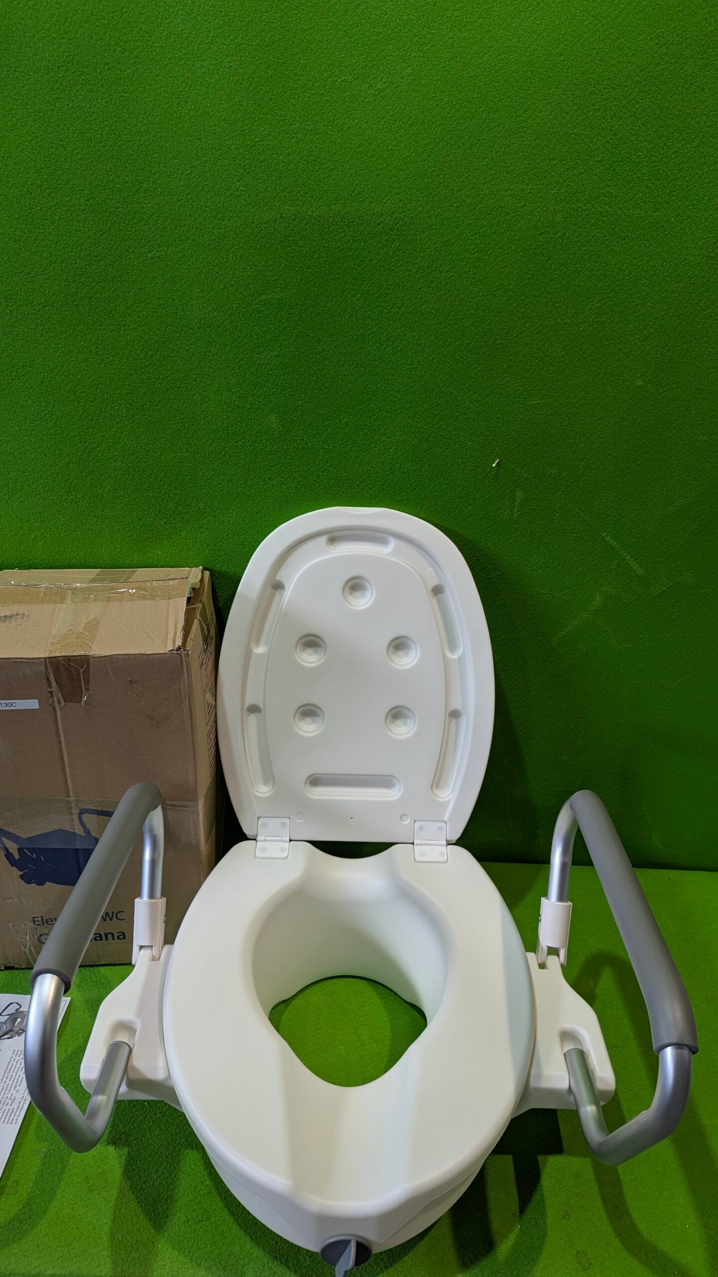 Elevador WC para Adultos, 17cm con reposabrazos abatibles y Acolchados - Oportunexa