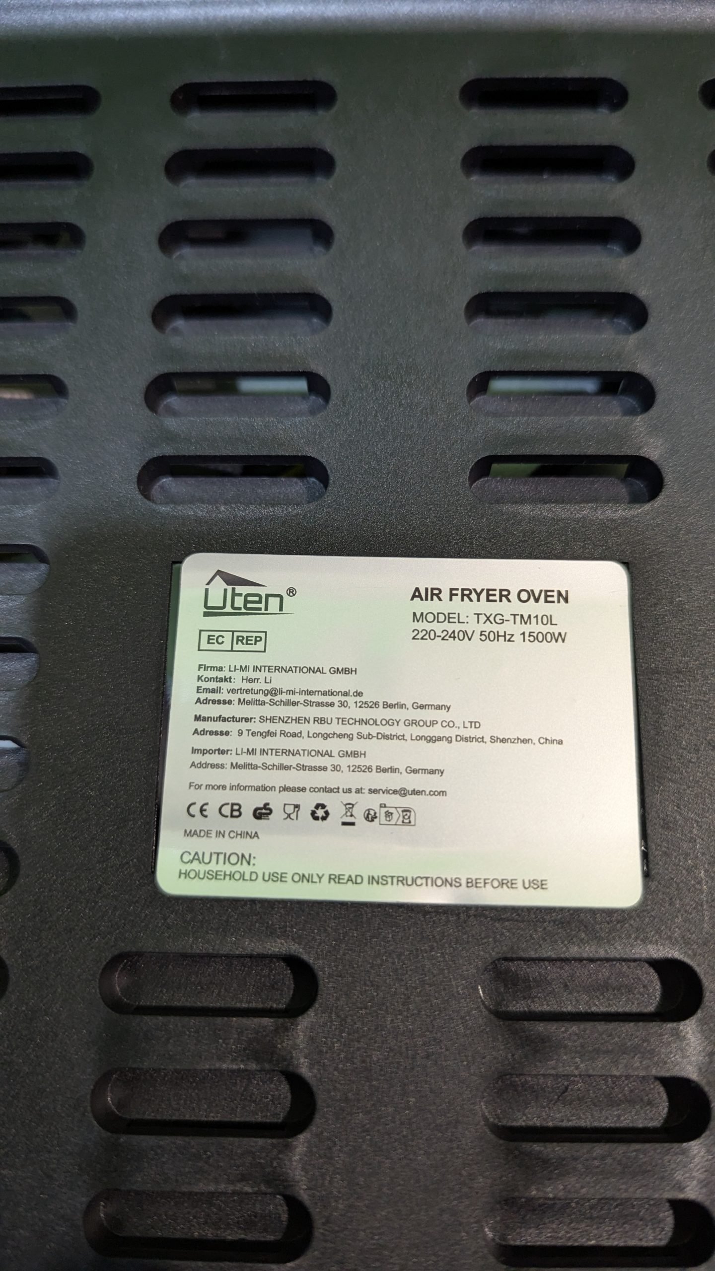 Freidora de Aire sin Aceite 10L Horno de Aire Caliente 1500W - Oportunexa