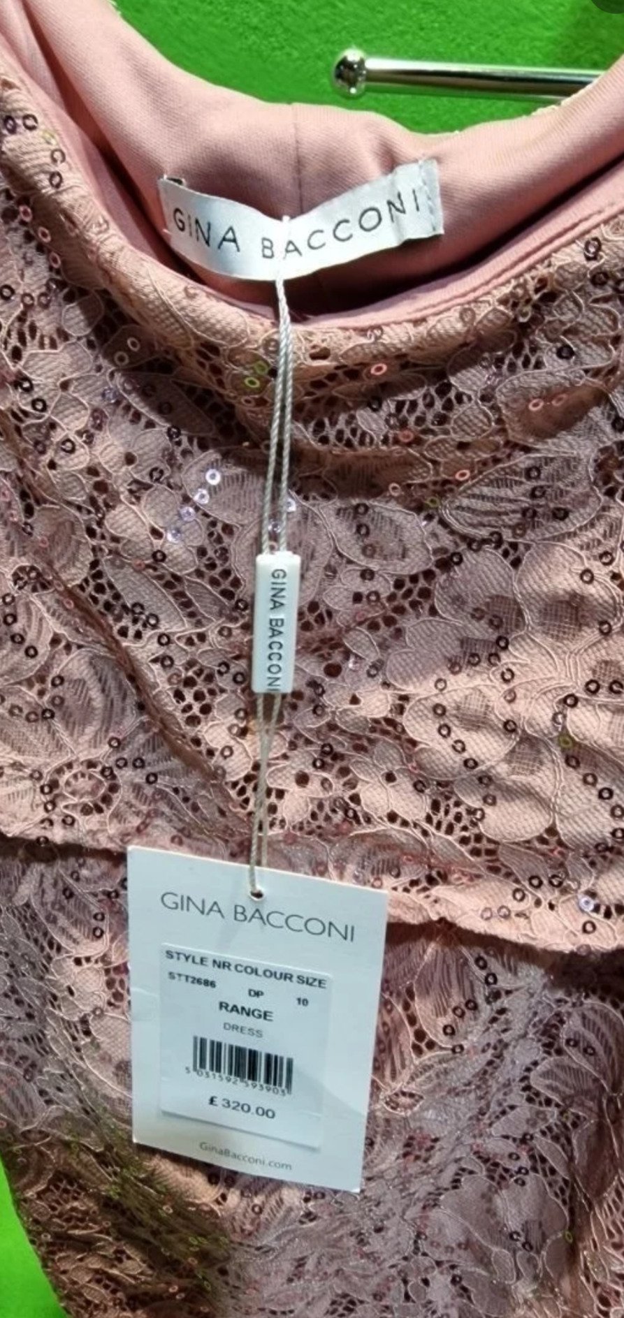Gina Bacconi Vestido largo de encaje con lentejuelas Amara - Oportunexa