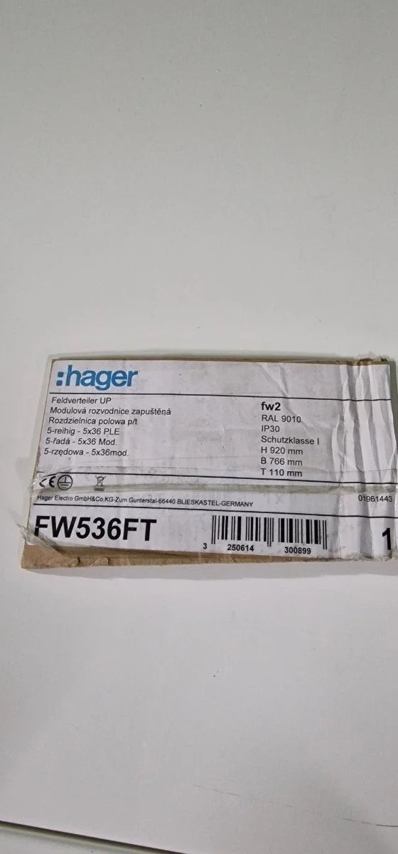 Hager FW536FT Caja de Distribución Empotrar CON TARA - Oportunexa