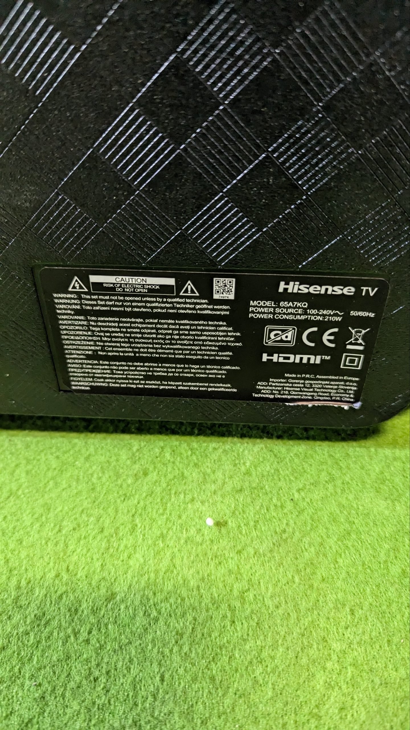 Hisense TV 65A7KQ - para repuestos o reparación - Oportunexa