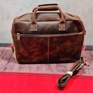 Maletín/bolsa de hombro Kattee de aspecto vintage, de piel - Oportunexa