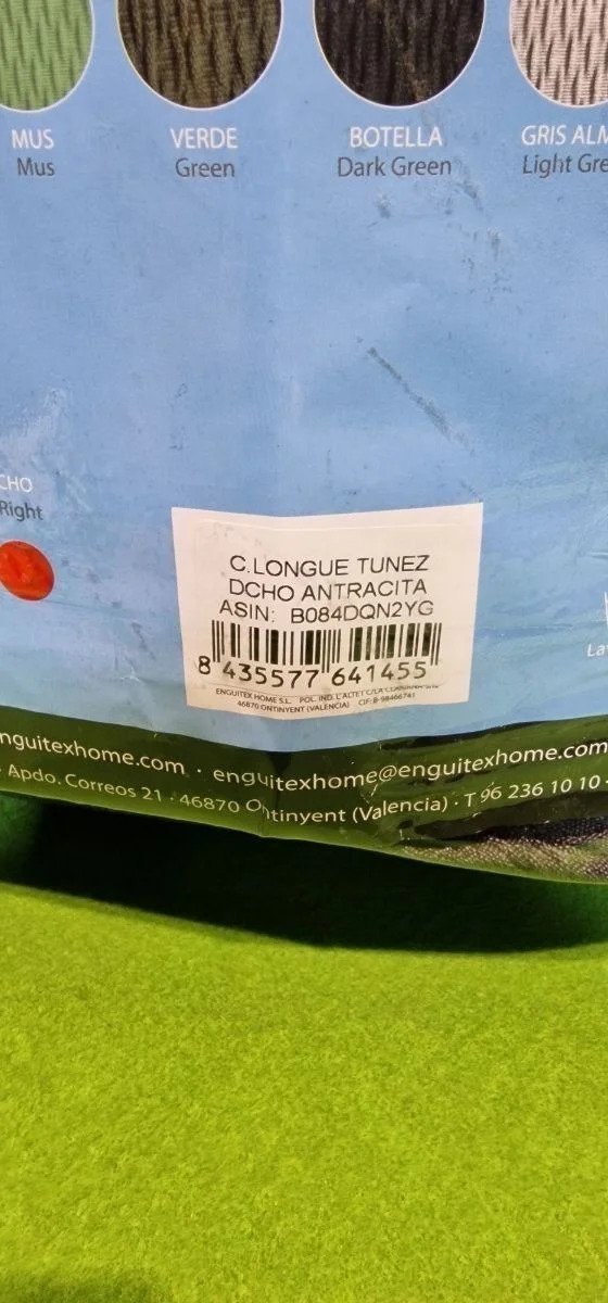 Martina Home Tunez Funda chaise longue Brazo corto derecho Gris - Oportunexa