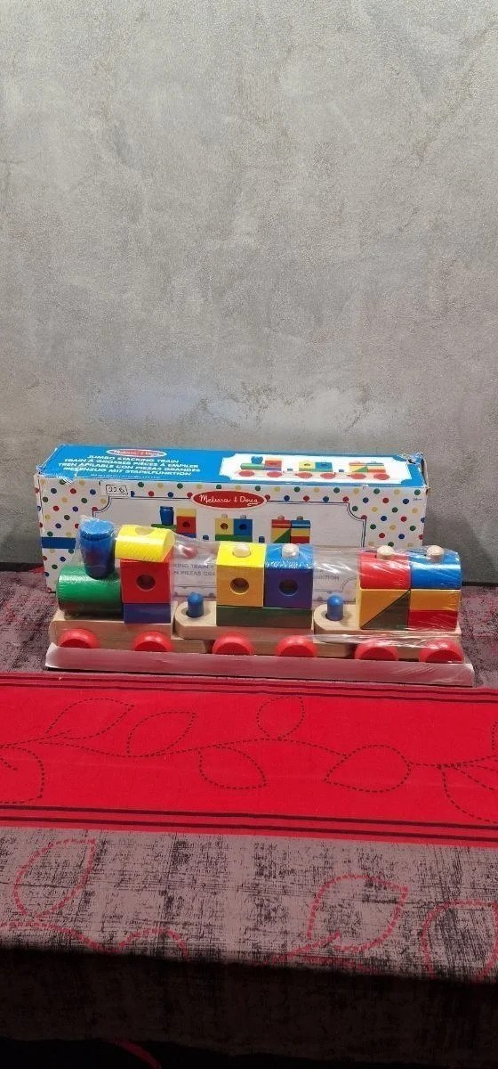 Melissa & Doug Jumbo Stacking Train Classic Construcción y vehículos - Oportunexa