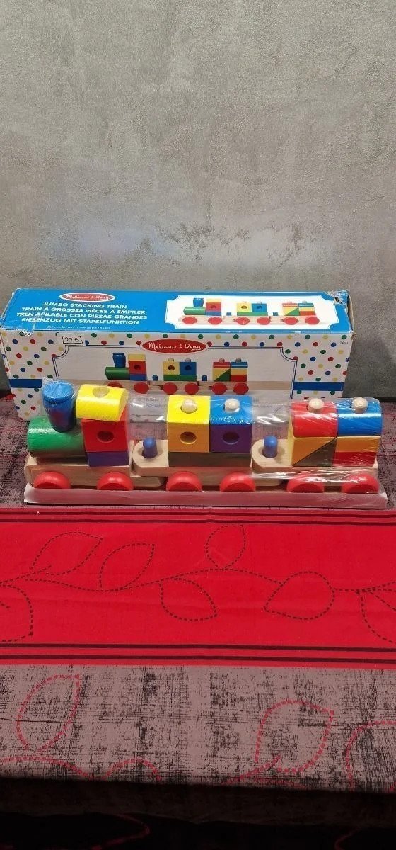Melissa & Doug Jumbo Stacking Train Classic Construcción y vehículos - Oportunexa