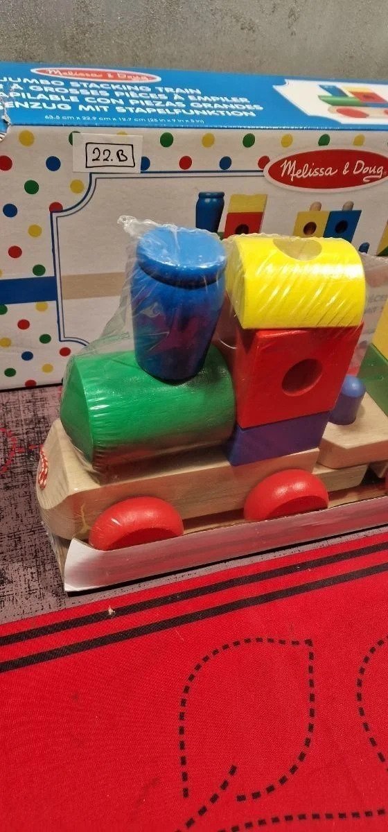 Melissa & Doug Jumbo Stacking Train Classic Construcción y vehículos - Oportunexa