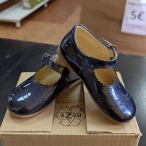 Merceditas charol de piel azul talla 25 - Oportunexa