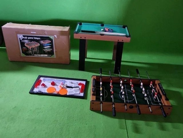 Mesa 4 juegos en 1: Billar, ping-pong, hockey y futbolín - Oportunexa