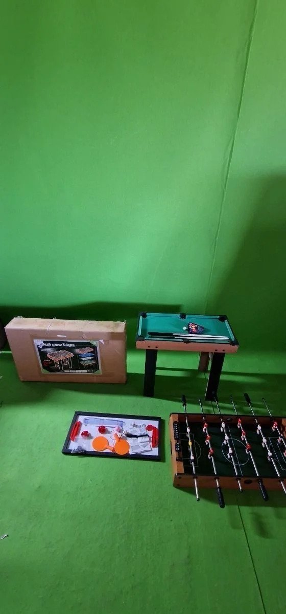 Mesa 4 juegos en 1: Billar, ping-pong, hockey y futbolín - Oportunexa