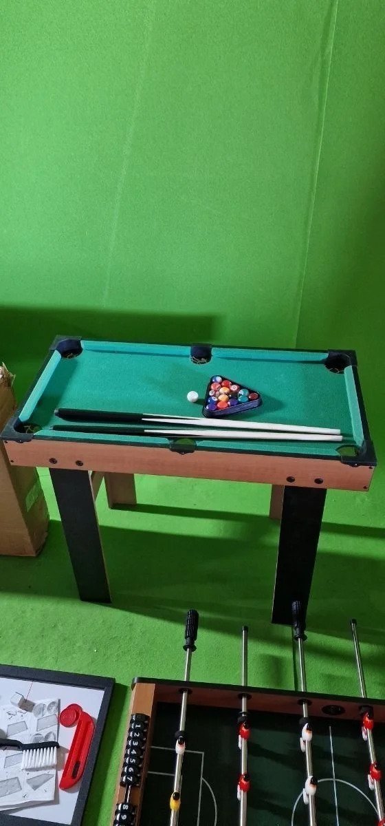 Mesa 4 juegos en 1: Billar, ping-pong, hockey y futbolín - Oportunexa