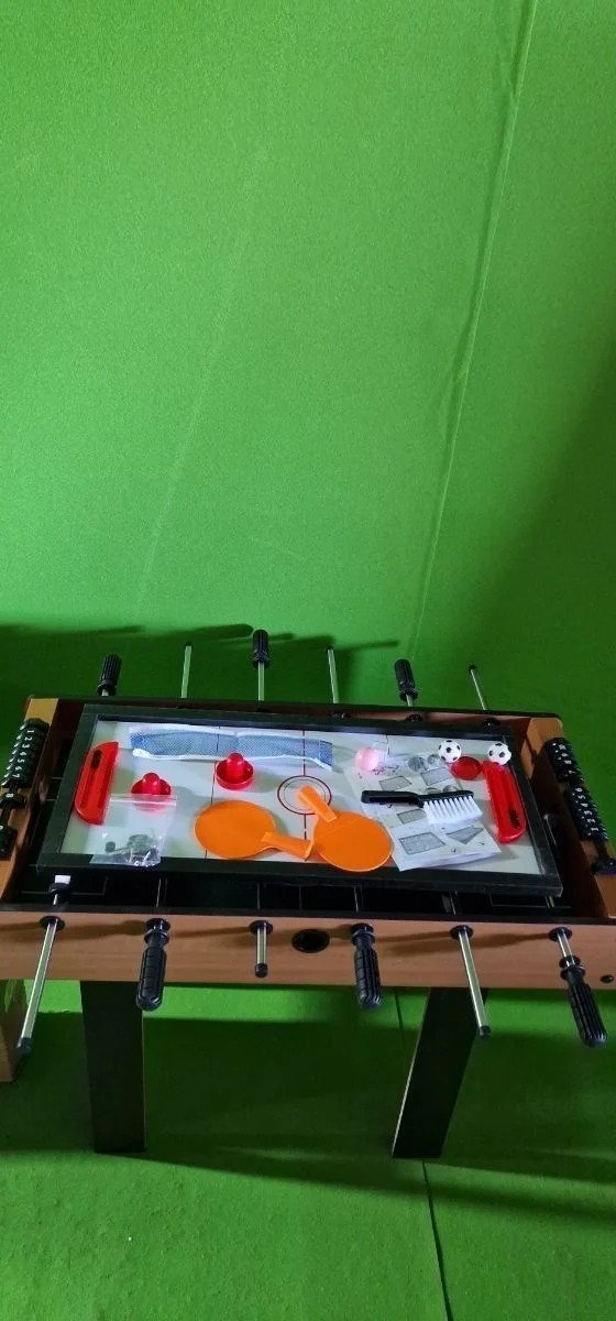 Mesa 4 juegos en 1: Billar, ping-pong, hockey y futbolín - Oportunexa