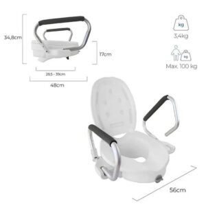 Mobiclinic, Elevador WC para adultos con reposabrazos, Guadiana - Oportunexa