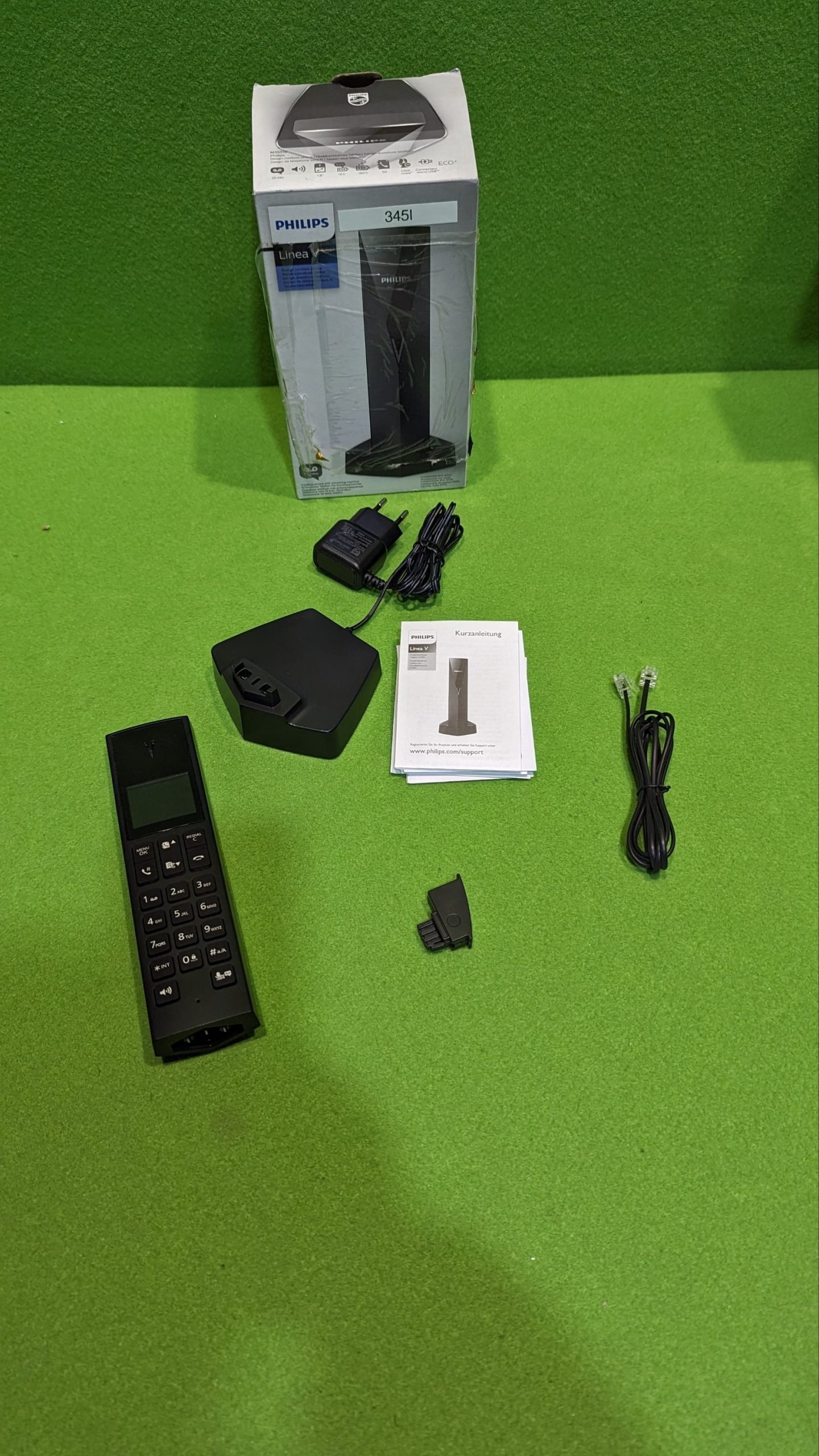 Philips Linea V DECT Design M3551B/38 - Teléfono inalámbrico con contestador automático (Pantalla de 1, 8" y Sonido HQ) - Oportunexa