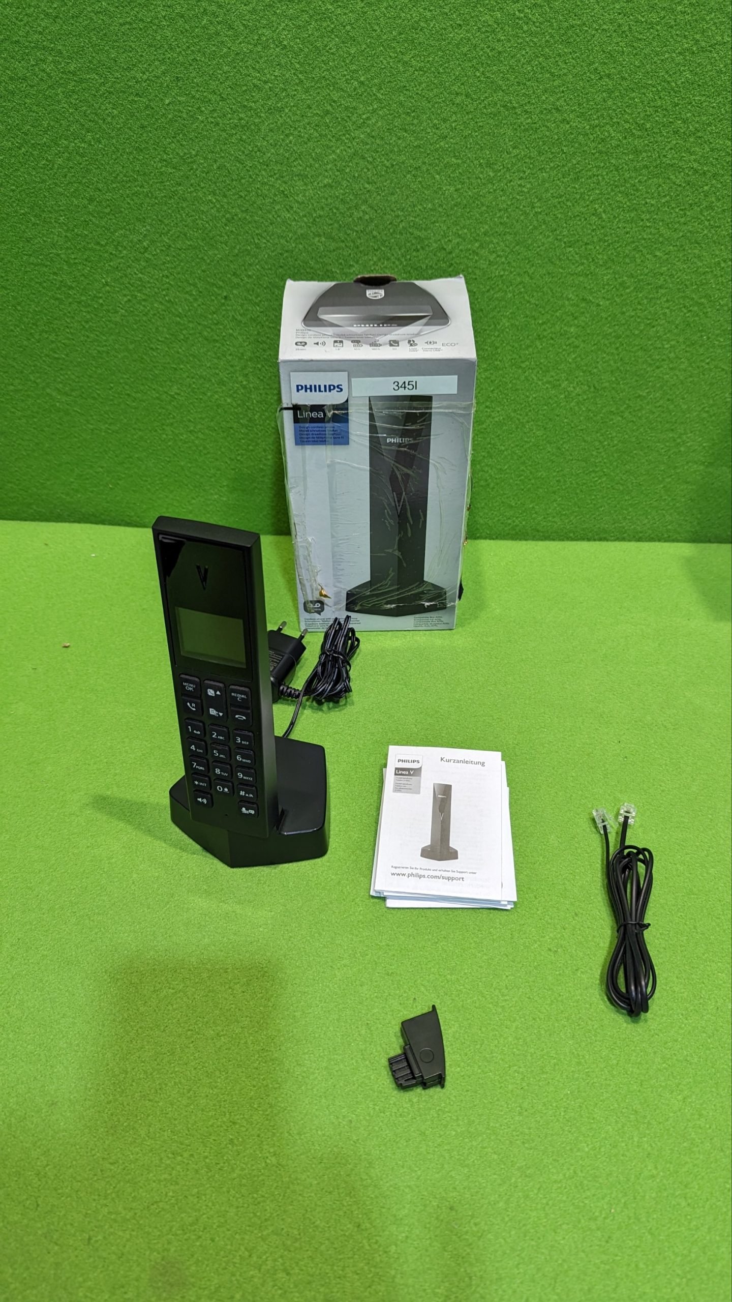 Philips Linea V DECT Design M3551B/38 - Teléfono inalámbrico con contestador automático (Pantalla de 1, 8" y Sonido HQ) - Oportunexa