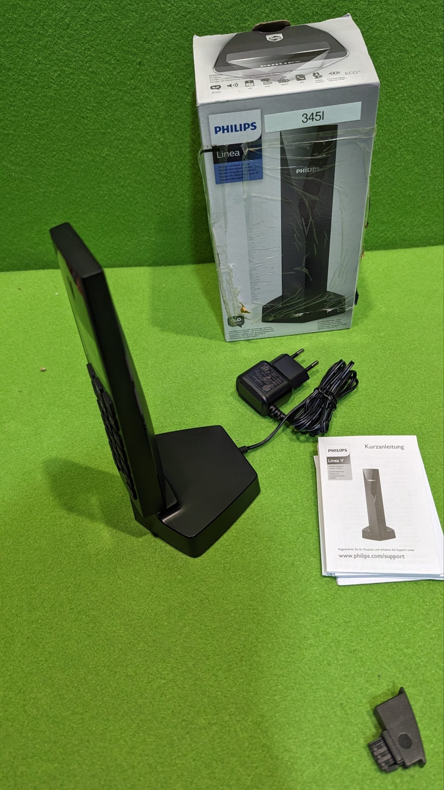 Philips Linea V DECT Design M3551B/38 - Teléfono inalámbrico con contestador automático (Pantalla de 1, 8" y Sonido HQ) - Oportunexa