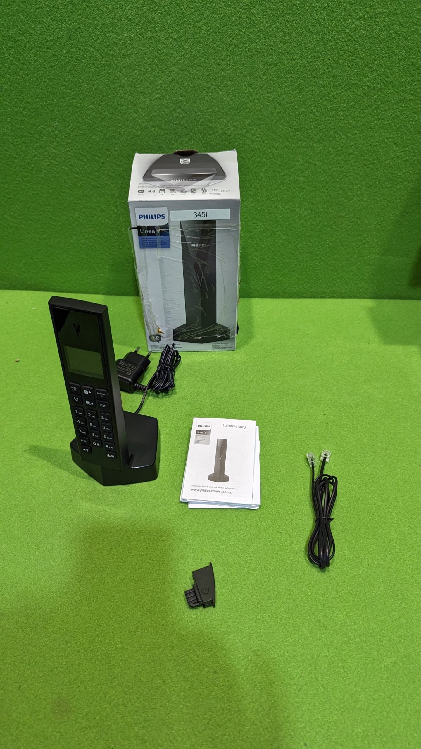 Philips Linea V DECT Design M3551B/38 - Teléfono inalámbrico con contestador automático (Pantalla de 1, 8" y Sonido HQ) - Oportunexa