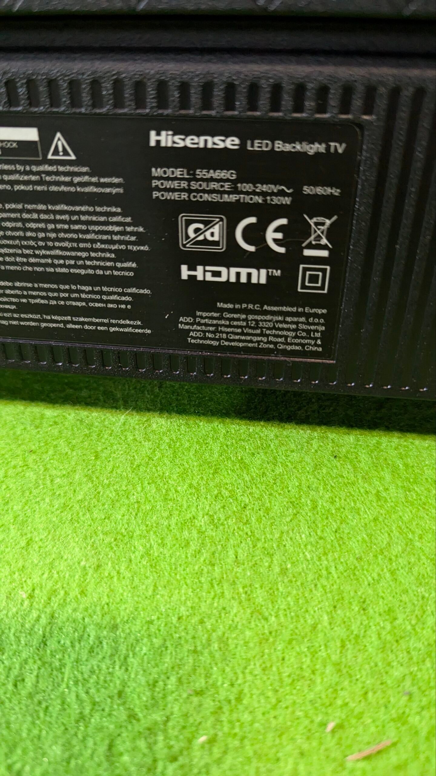 Hisense 55A66G 2021 Series - Smart TV 55" - para repuestos o reparación - Oportunexa