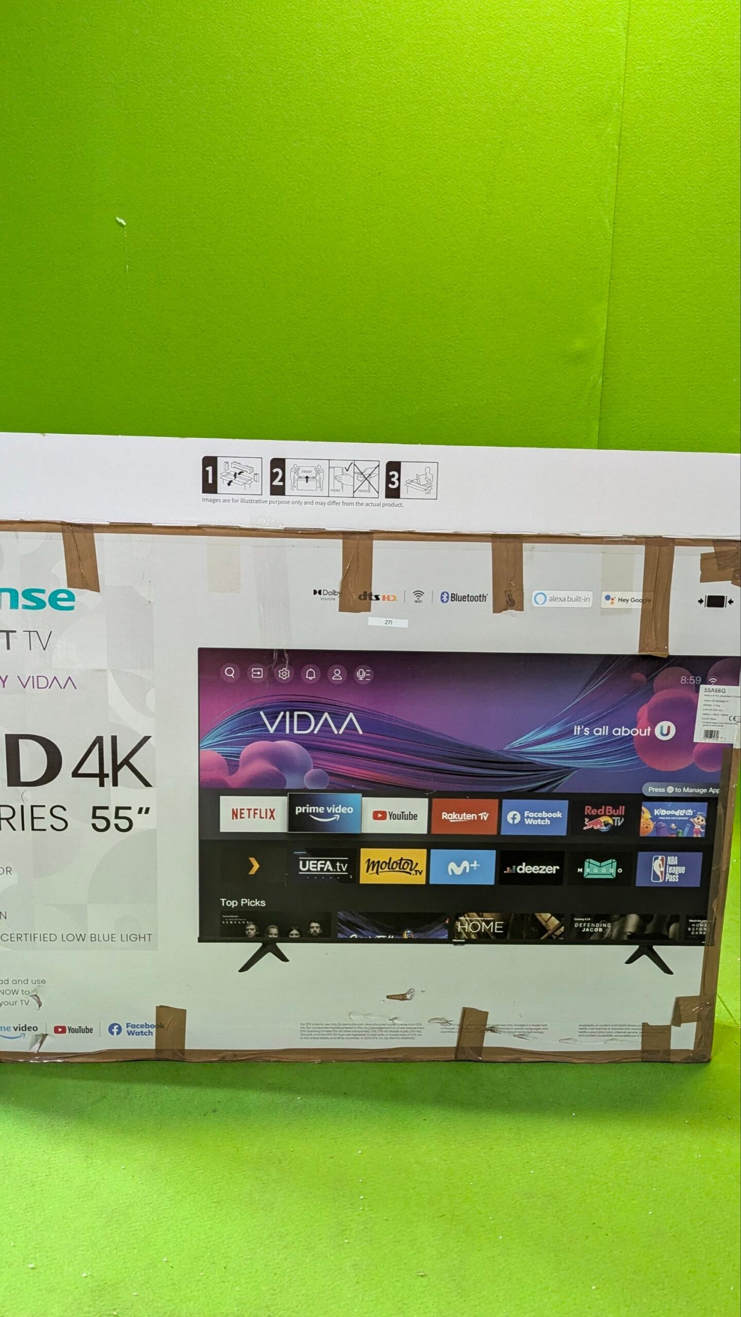 Hisense 55A66G 2021 Series - Smart TV 55" - para repuestos o reparación - Oportunexa