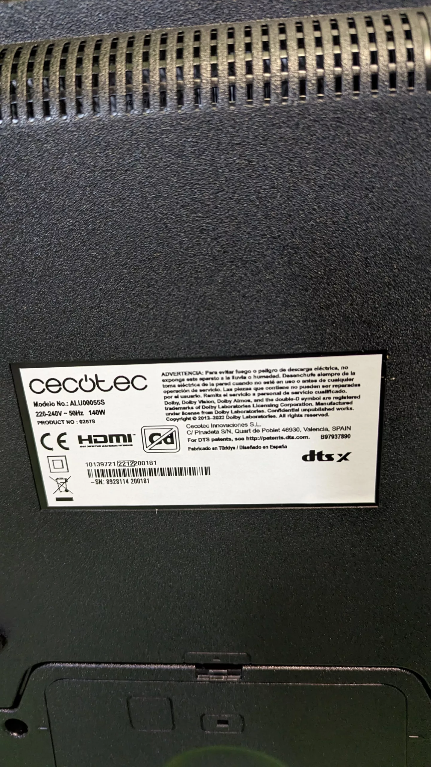 Cecotec Televisor LED 55" Smart TV - para repuestos o reparación - Oportunexa