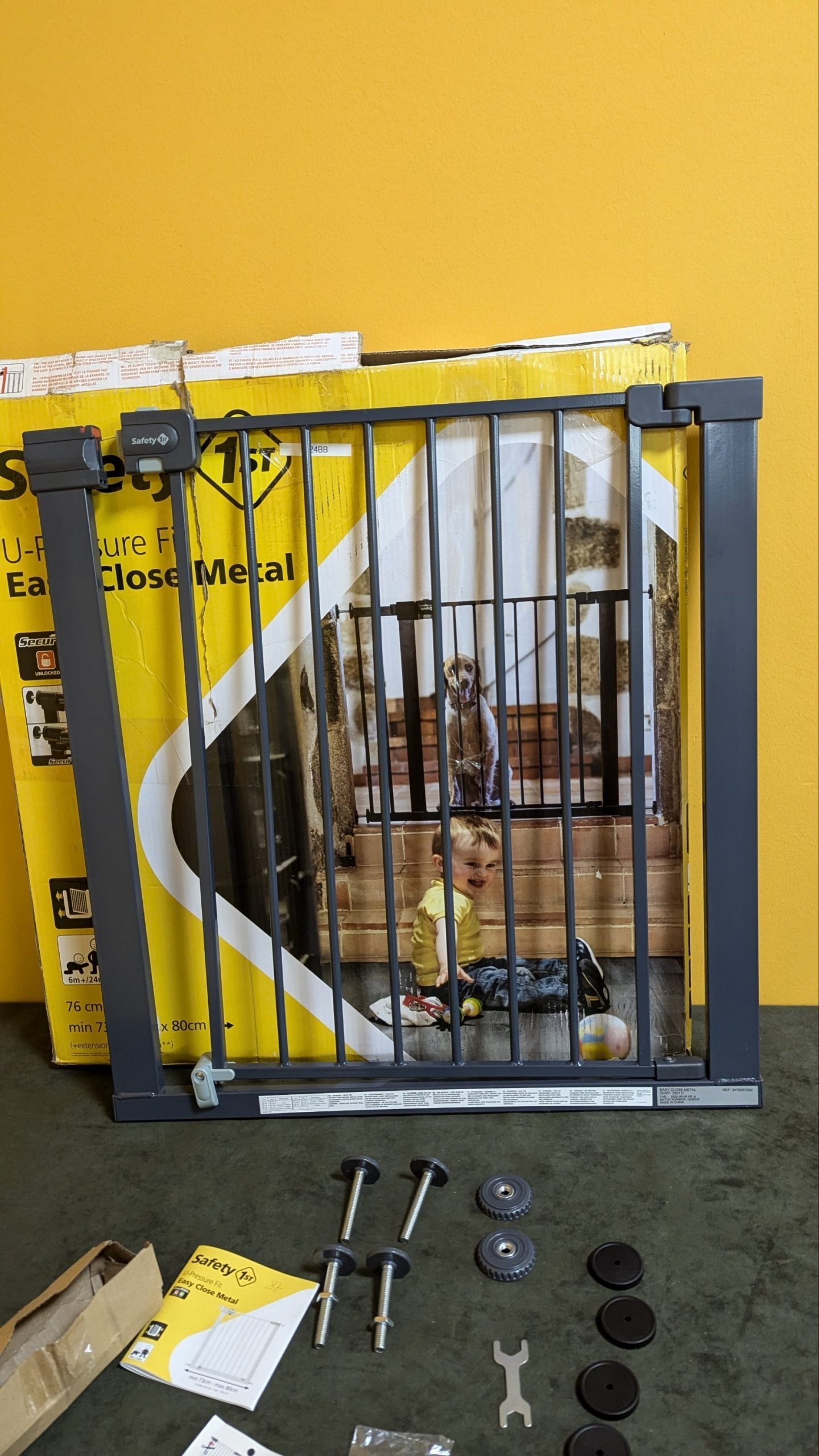 Safety 1st Puerta de seguridad para bebés negra - Oportunexa