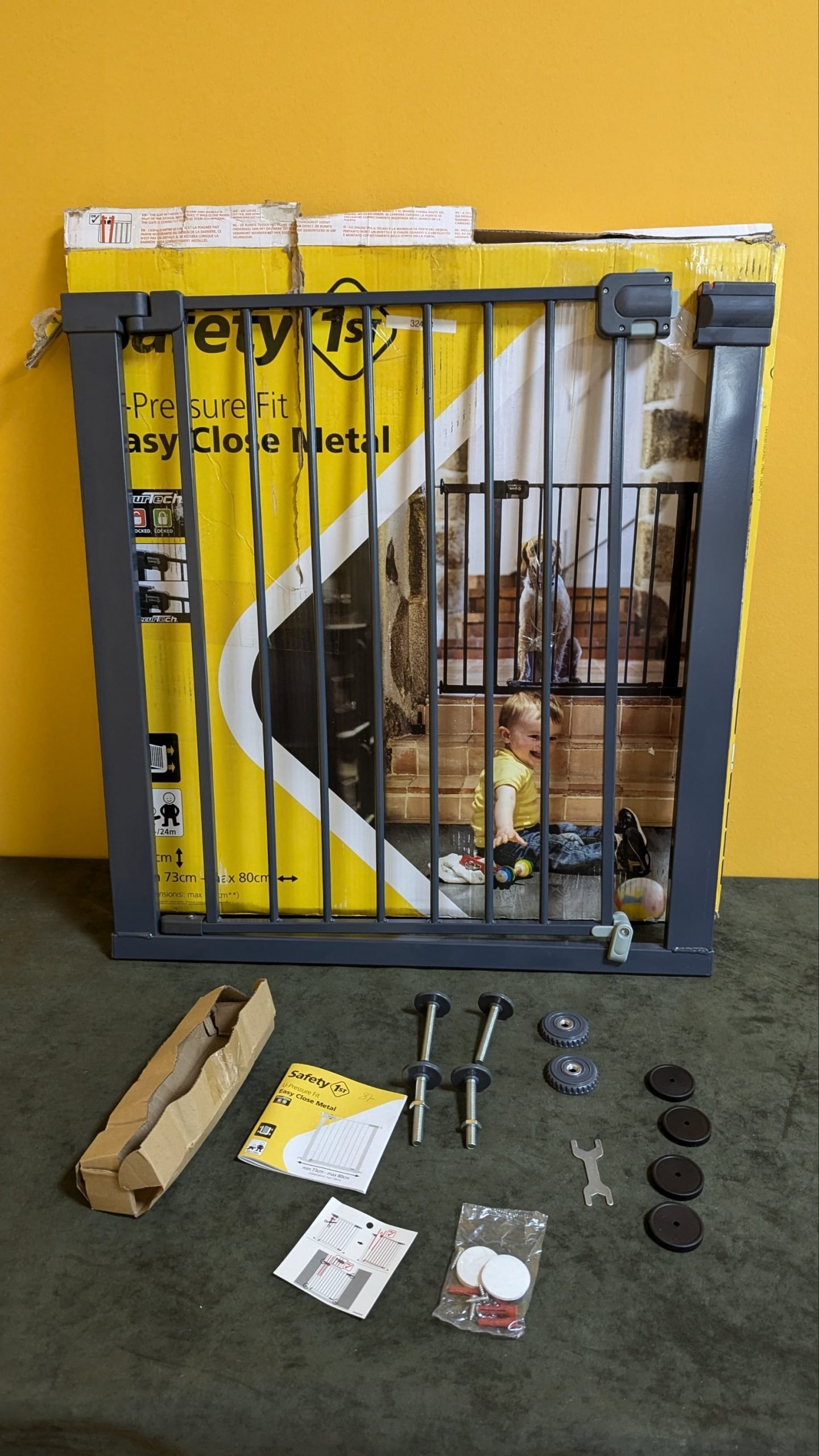 Safety 1st Puerta de seguridad para bebés negra - Oportunexa