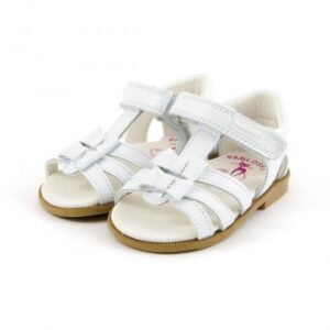 Sandalia Pablosky de piel en T con velcro y lazos talla 20 - Oportunexa